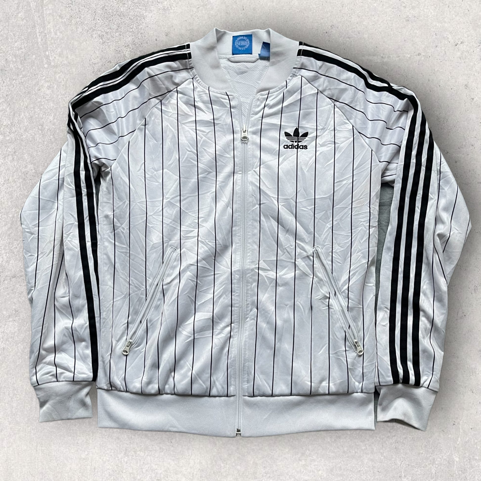 Vintage Adidas Tracksuit Top 80s Zip White S Size T_6 – PERA