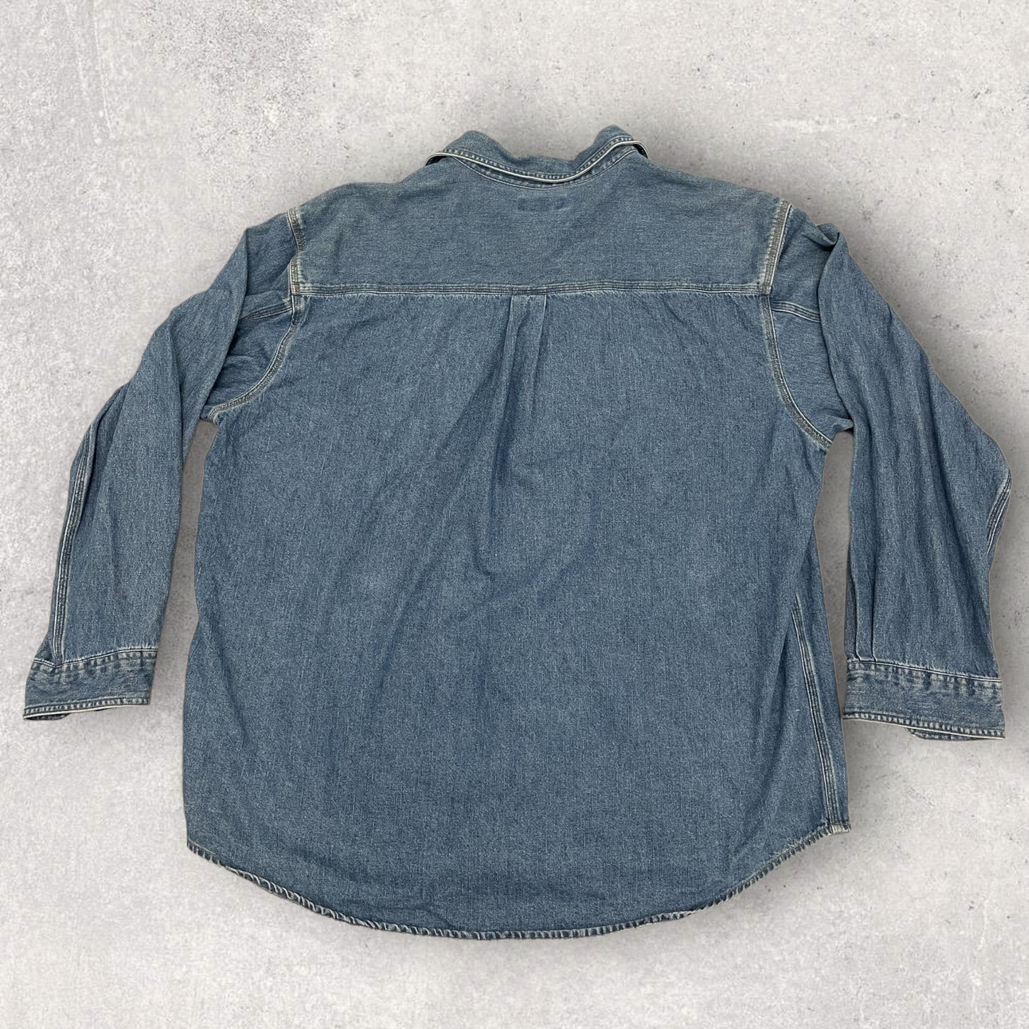 Vintage Carhartt Long Sleeve Shirt Denim Workwear Blue Size XL SH_13