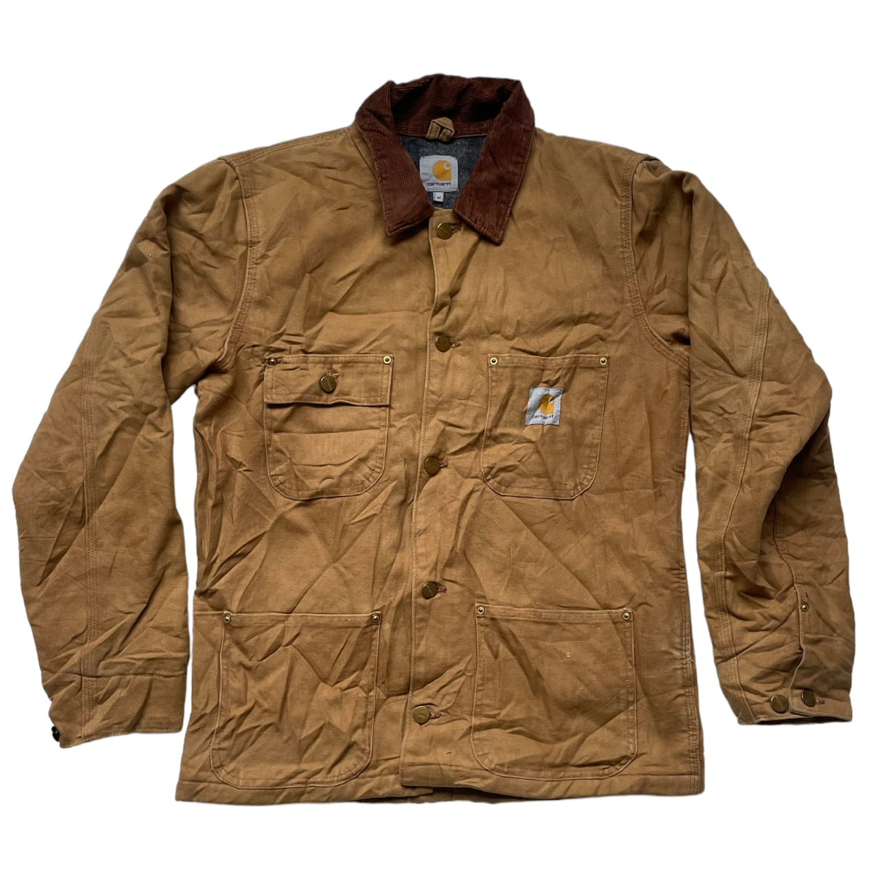 Carhartt Detroit Jacket Blanked Lined Workwear M Size Camel A_45