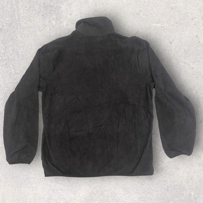 Vintage Adidas Fleece Jacket Plain Black Size L Fl_18