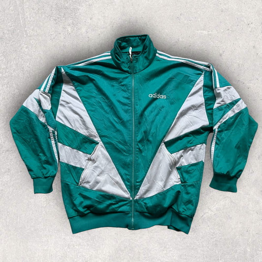 Adidas Vintage Tracksuit Top Retro 90s Green L Size T_14