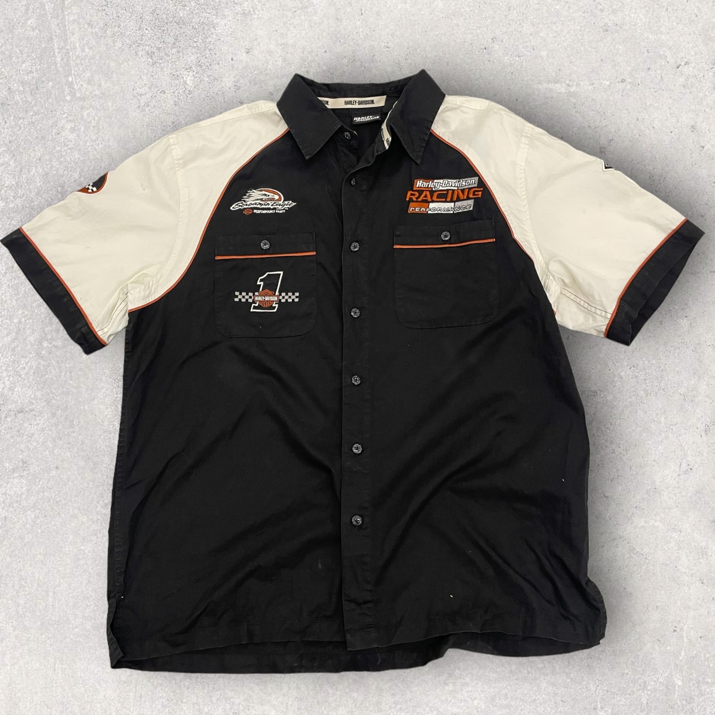 Vintage Harley Davidson Short Sleeve Shirt Black Size XL SH_2