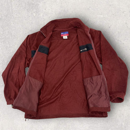 Vintage Champions Fleece Jacket Burgundy Size L Fl_8