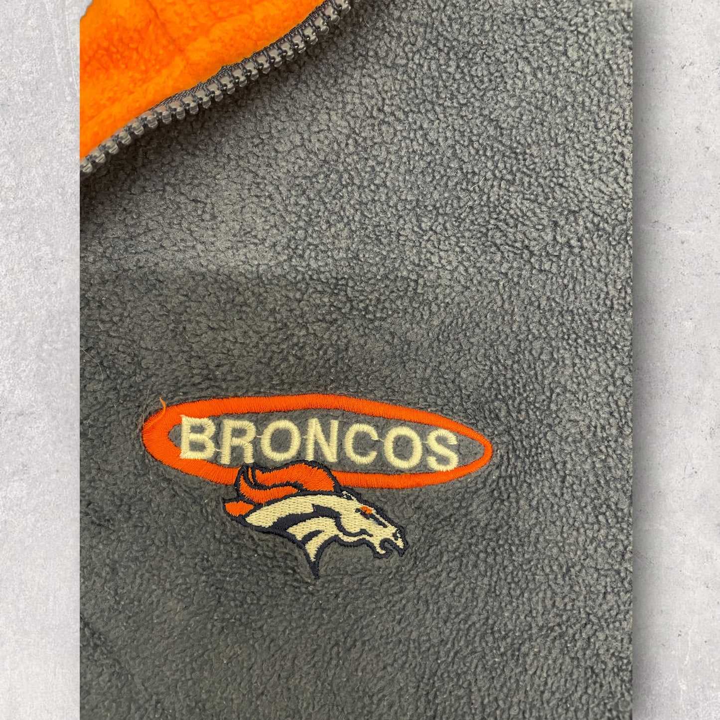 Vintage NFL  Fleece Jacket Broncos Blue Size XL FL_9