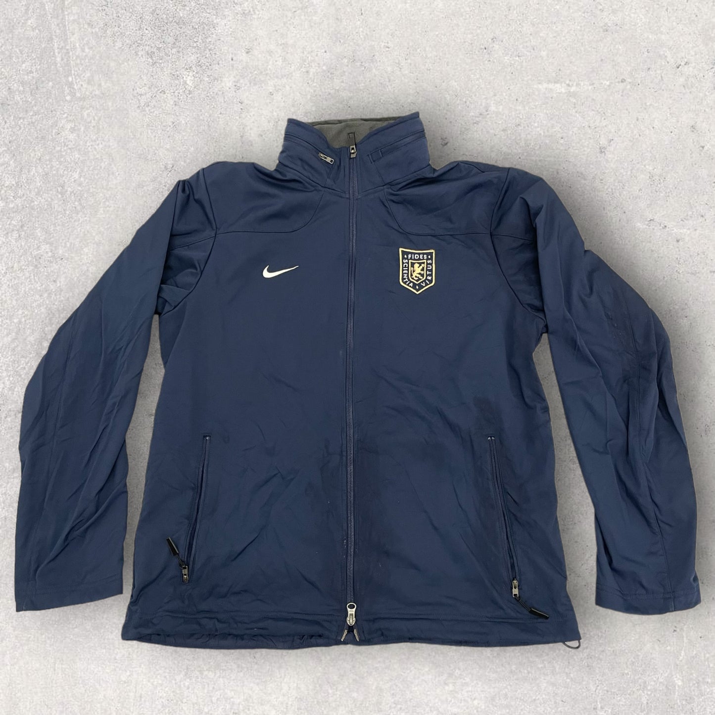 Vintage Nike Football Fleece Jacket Retro Navy Size M FL_5