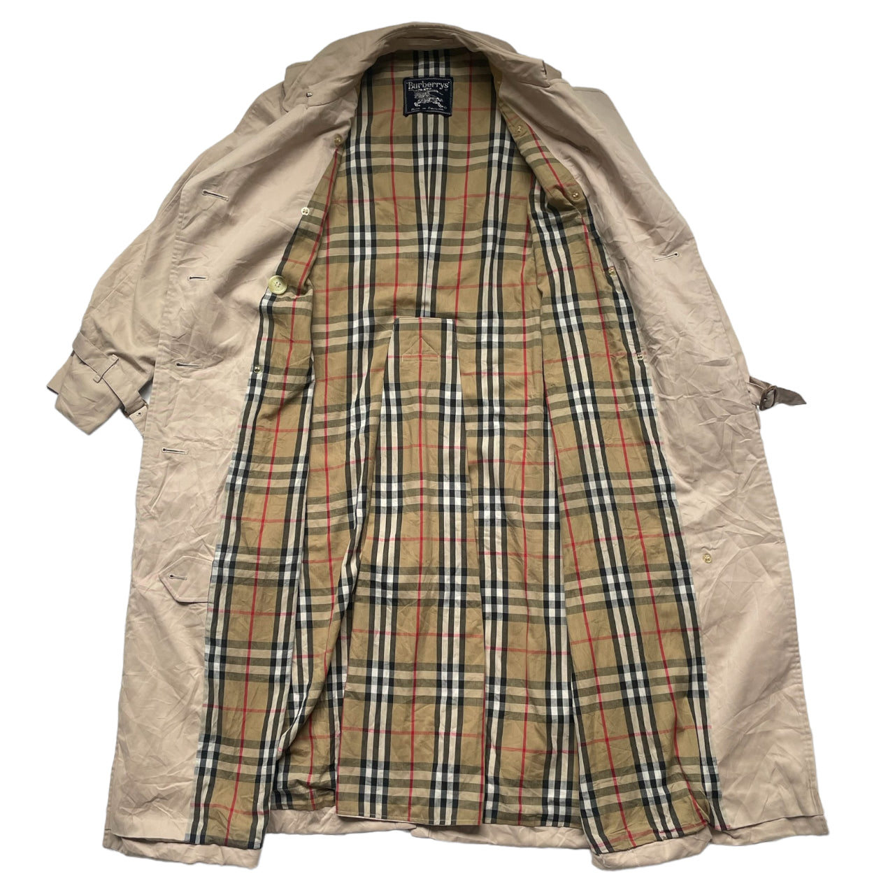 Vintage Burberry Trench coat Lined 90s Retro Size M Beige A_50