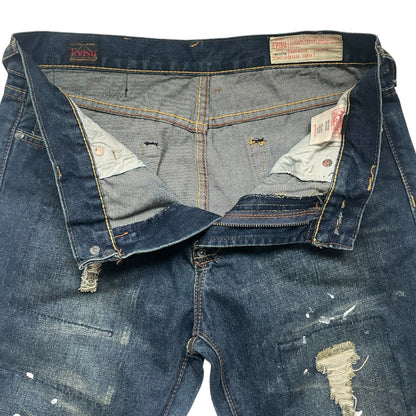 Evisu Jeans Vintage Retro Japanesse Jeans 31 Size Blue A_58