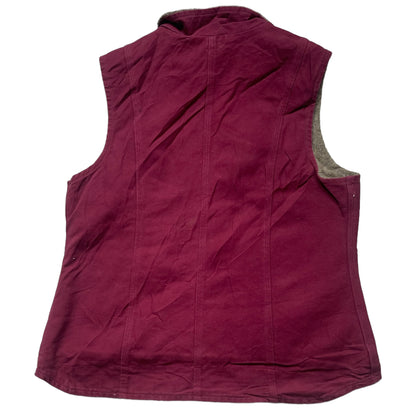 Vintage Carhartt Vest Workwear Fur Lined XL Size Burgundy A_41