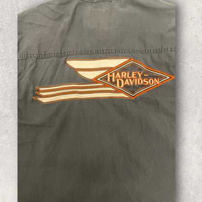 Vintage Harley Davidson Short Sleeve Shirt Black Size L SH_4