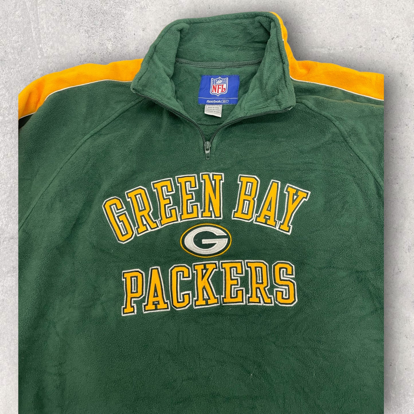 Vintage NFL Fleece Jacket Reebok Green Packers Size XL FL_12
